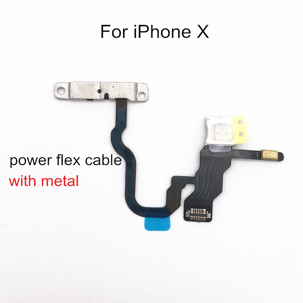 For iPhone X AYJ 1 шт. силовой гибкий кабель с металлом для iPhone 5 5S 6 6s 7 8 Plus X XR XS Max Кнопка регулировки громкости источник энергии переключатель кнопка включения выключения - Цвет: For iPhone X