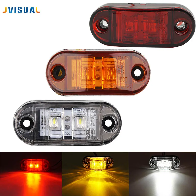 

2pc 12V 24V LED Amber Red White Side LED Marker Trailer Lights Led marker lights for Trucks Lorry Marker light