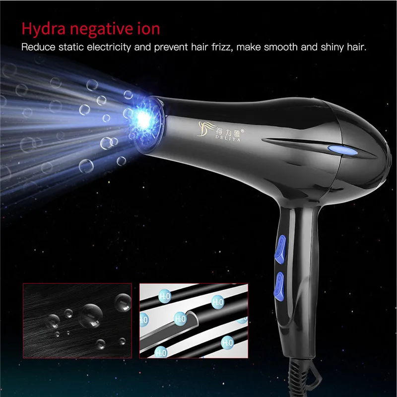 

2200W Professional Blow Hair Dryer Quick Drying Strong Wind Hairdryer Temperature Adjustable Styling Tool Wind Collecting Nozzle