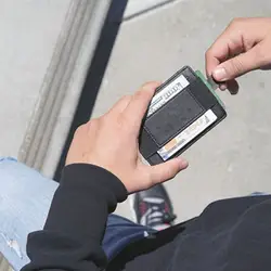 Функциональный тонкий бумажник с карманом для кошелька, Минималистичная надежная тонкая Кредитная карта