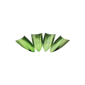 

HOTSALE 70PCS/LOT Metallic Green Color Sharp nails assorted French False Nail Tips Nail Beauty Manicure Predicure