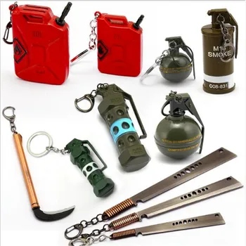 

Julies 10pcs/lot Wholesale Game PUBG Keychain Big M6 Model Metal Pendant Key Chian Ring Holder Fashion Men Chaveiro