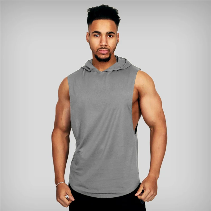 Muscleguys бренд одежда для тренажерного зала фитнеса топ с капюшоном Для мужчин для бодибилдинга Нижняя юбка с тренировки майка без рукавов»(«хейтеры»), футболка с капюшоном