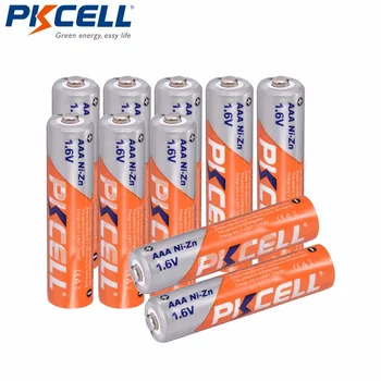 

10PC X PKCELL AAA Battery Ni-Zn 900mWh 1.6V AAA Rechargeable Battery 3A Bateria Baterias