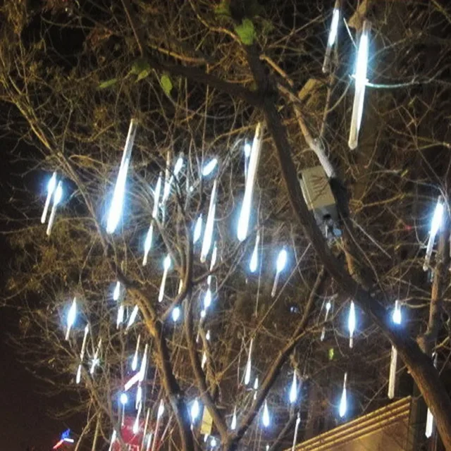 8pcs lot multi color 30cm meteor shower rain tubes ac100 240v led meteor shower christmas lights