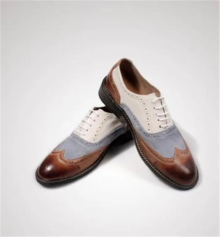 Мужская британская кожаная обувь винтажная кожаная обувь с перфорацией типа «броги», повседневная обувь в деловом стиле, Лоскутная мужская обувь на шнуровке с острым носком
