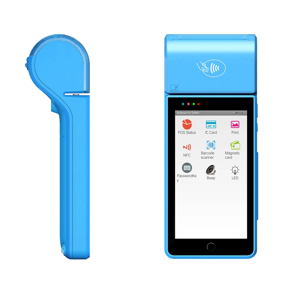 5 inch Touch Screen Handheld Android 7 0 POS terminal with NFC reader PCI and EMV