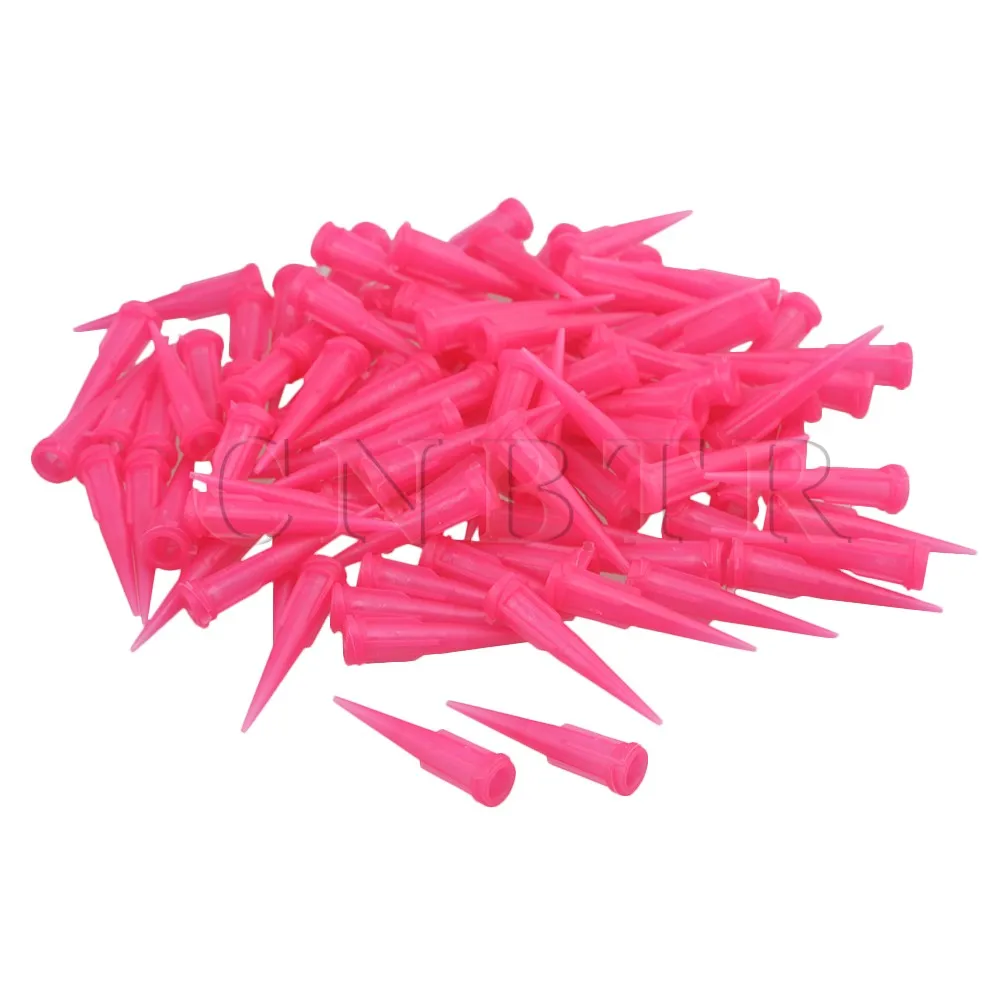 

CNBTR 100pcs Pink Plastic Industrial Tapered TT Industrial Dispensing Blunt Needle 20Ga