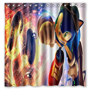 

Free Shipping!Customize Sonic the Hedgehog Background Printed Waterproof Polyester Shower Curtain&Bath Curtain(Size 180X180CM)