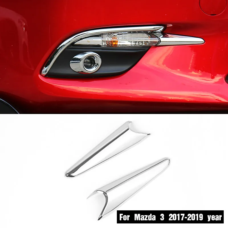Vtear для Mazda 3 Axela аксессуары для передних и задних противотуманных фар крышка рамка отделка ABS хром Внешнее украшение автомобиля Стайлинг - Цвет: Style 1