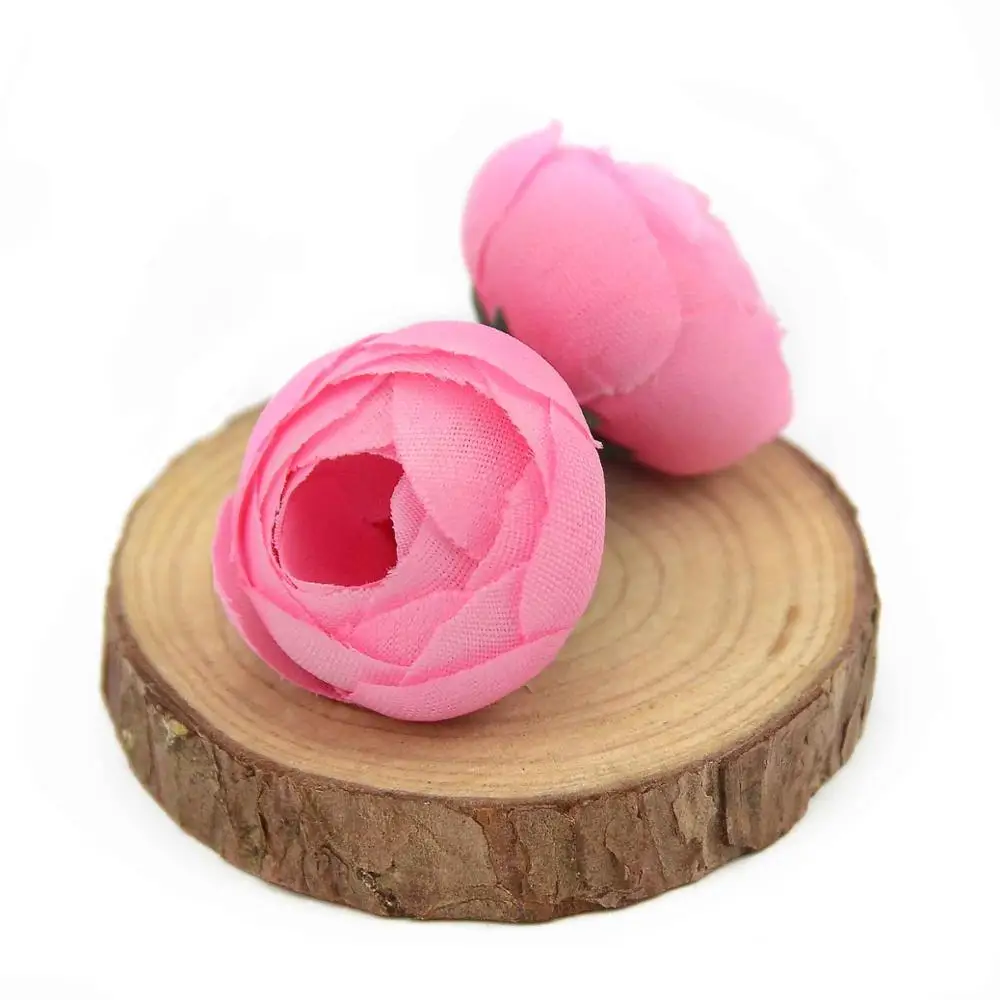10 шт. 2. 5 см маленький шелковый бутон розы искусственный цветок голова для свадьбы украшение дома DIY ВЕНОК подарок искусственные цветы для скрапбукинга - Цвет: Pink