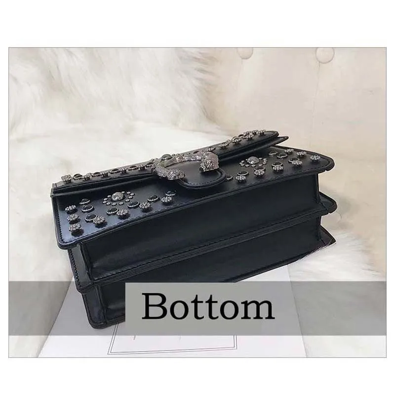 Amorvivi 2019 Handbags Chain bag Small square bag Rivet single shoulder slung portable bags women messenger bags