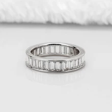 COLORFISH, натуральная 925 пробы, Серебряное обручальное кольцо, квадратная огранка, Sona, модное ювелирное изделие для женщин, полный набор каналов, 5 мм, кольцо вечности