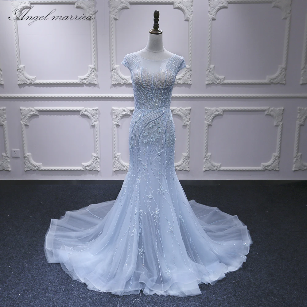 

Angel married fashion evening dress 2018 beads womens pageant dress mermaid prom dresses formal party dress vestido de festa