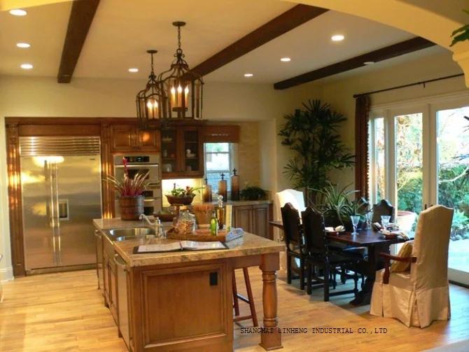 Classical cherry wood kitchen cabinets LH SW014