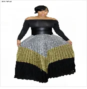 women summer cascading ruffles splicing high waist mesh fringed skirt casual lady party club maxi tiered skirt GLYWJR0654