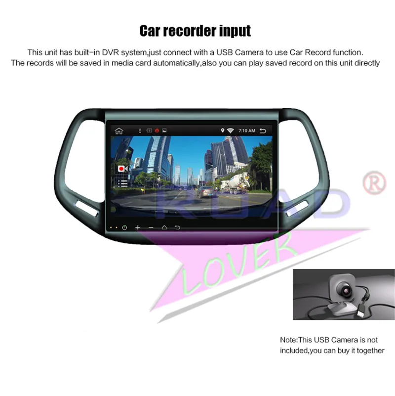 Top Roadlover Android 8.1 Car Multimedia Radio Player For Jeep Compass 2016 Stereo GPS Navigation Automagnitol Double Din MP3 NO DVD 13