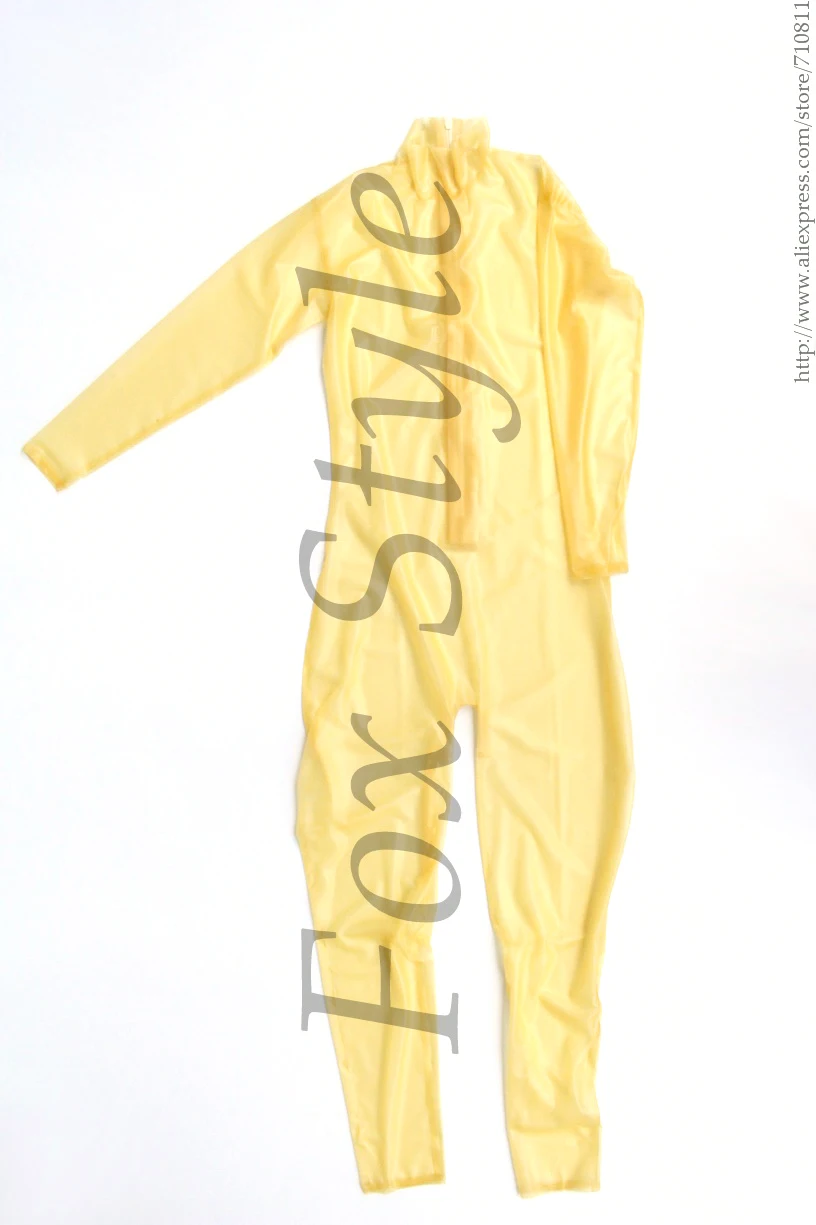 

Transparent latex skintights with removable gloves(no socks) in 0.3 mm thicnkess clear and back zipper