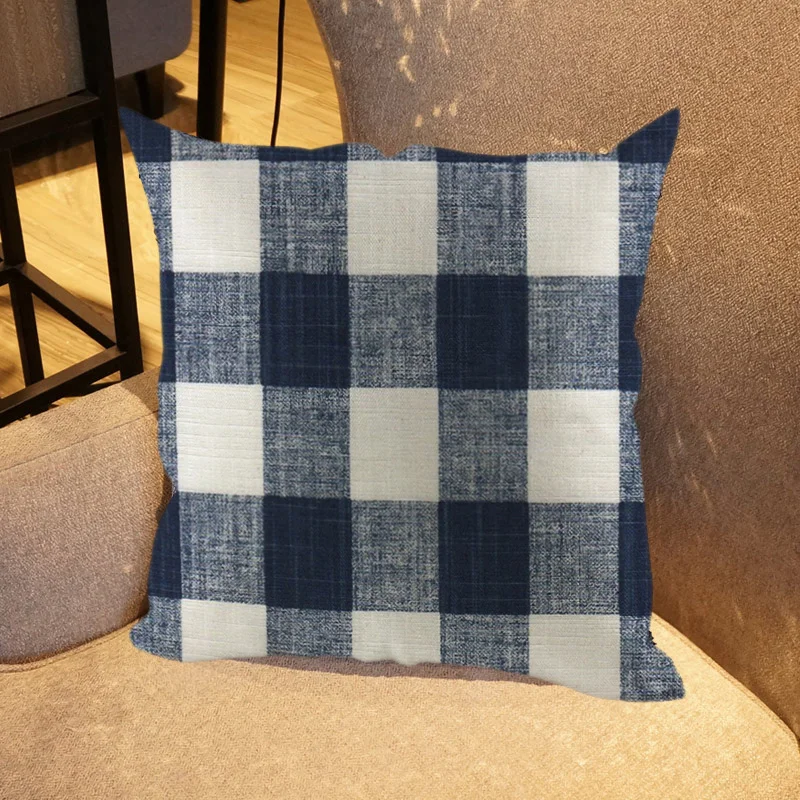 

Plaid Cushion Cover New Qualified Cushion Cover Christmas Pillow Case for Sofa Home Lattice Sofa Bed Pillow Case Home Decor