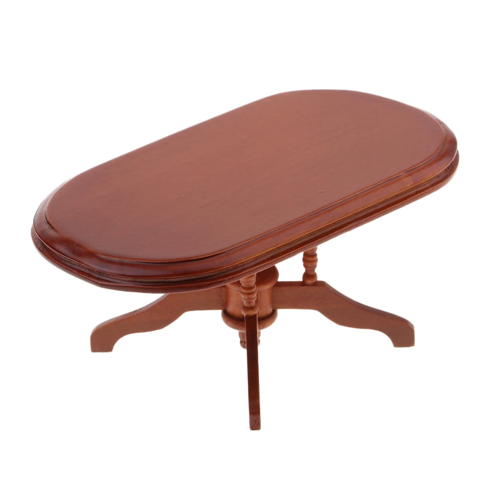 1/6 Dolls House Miniature Wooden Table Tea Table or 1/12 Dining Table Any Room Furniture (Red)
