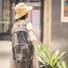 Прозрачный рюкзак для домашних животных, прозрачный переноска для кошек, собак, рюкзак для путешествий на открытом воздухе, рюкзак с дышащей сеткой и окошком для домашних животных