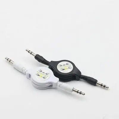 

3.5mm Car Telescopic Aux White Audio Cable Jack Male To Male Retractable Aux Auxiliary Audio Cable Cord Vehicle MP3 Data Line