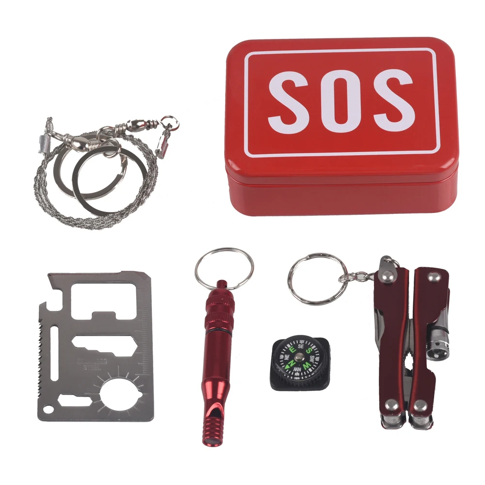 Outdoor Emergency bag Camping equipment box survival kit box self-help box SOS for Camping Hiking saw whistle compass tools Outdoor Emergency bag Camping equipment box survival kit box self-help box SOS for Camping Hiking saw whistle compass tools