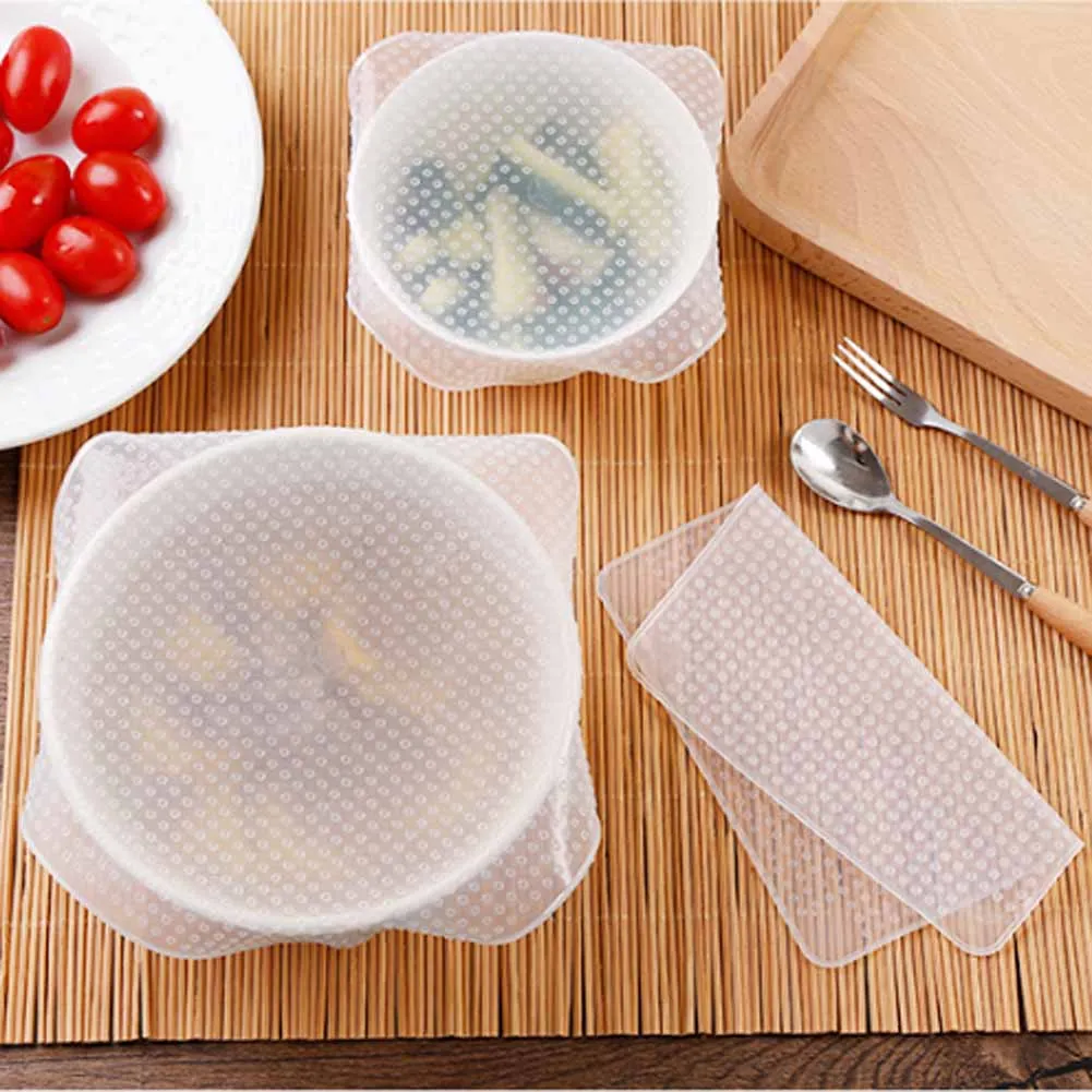 Многофункциональные кухонные инструменты для сохранения свежести пищи, многоразовые силиконовые обертывания для пищевых продуктов, уплотнительное покрытие, стрейч S, M, L