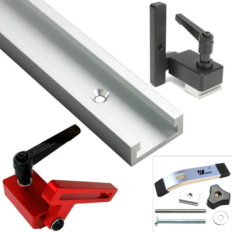 

Aluminium Alloy T-track Slot Miter Track Jig Fixture T-Slot and Track Stop for Carpenter Manual Router Table Woodworking Tools