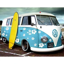 H1621 diamond painting volkswagen,diamond embroidery 5d,5d,full square, Blue and white bus