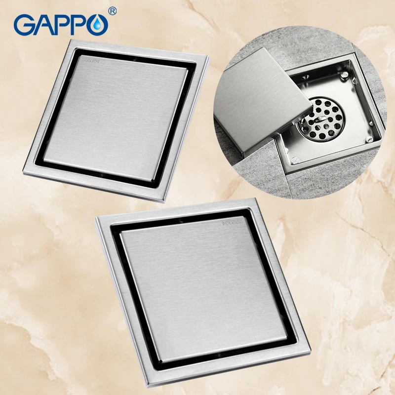 

GAPPO Bathroom Tile Insert Square Floor Waste Grates Shower Drains Floor Drain Antique Fltro Ducha Drain Hair Invisible