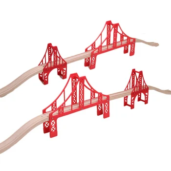 

Train Tracks wooden train track with Bridge Railway Bridge Accessories train track best Christmas gift