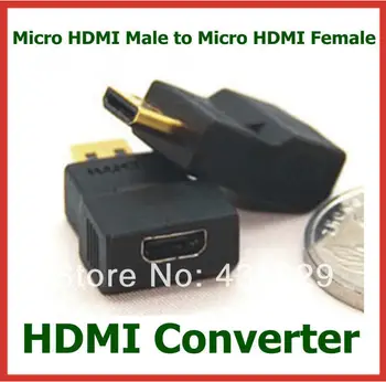 

50pcs Gold Plated Micro HDMI Male to Micro HDMI Female HDMI Converter Adapter Connector Extender for HD TV High Quality