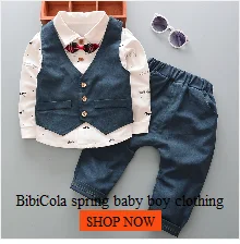 Для малышей, для мальчиков, bibicola Костюмы комплект Модная одежда с длинными рукавами, Костюм Джентльмена для детей Одежда для мальчиков хлопковый костюм для Детские костюмы