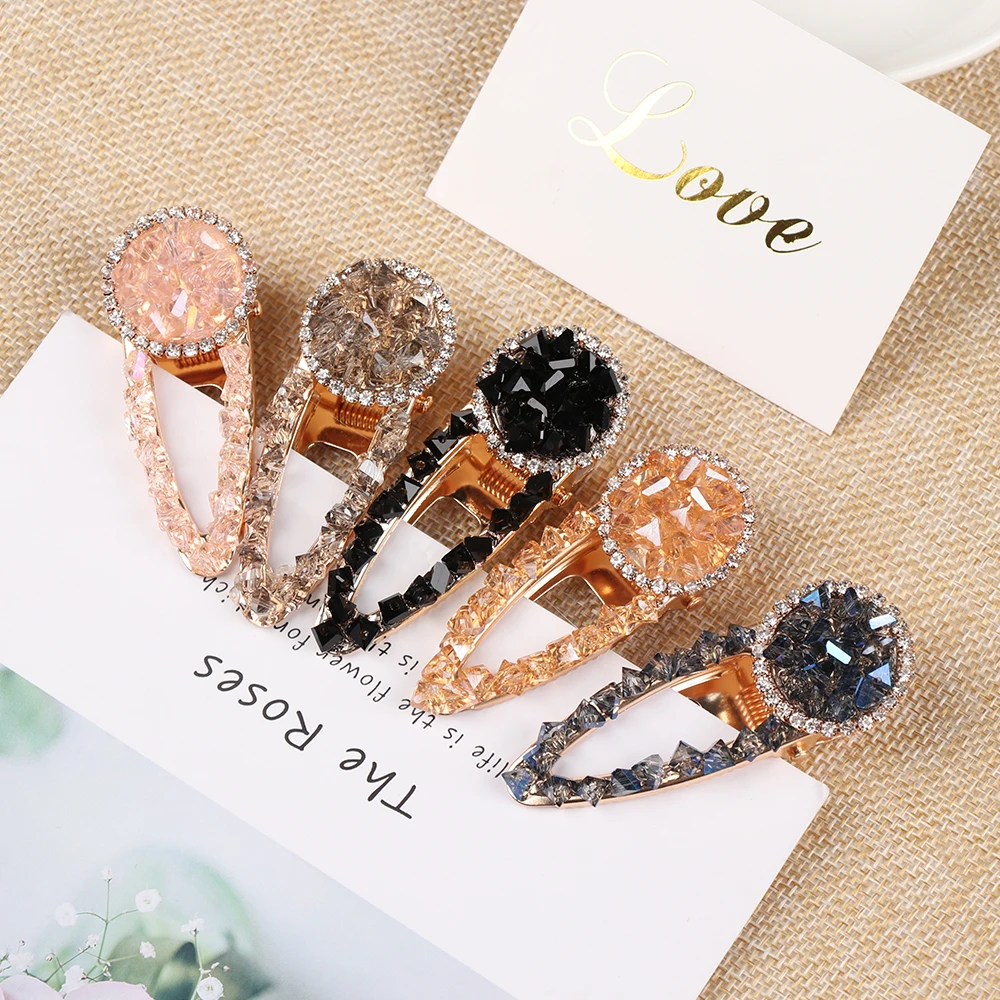 

1PC New Exquisite Crystal Hairpins For Woman Girls Vintage Barrettes Hair Clips Femme Ornament Hair Accessories Tiara Headwear