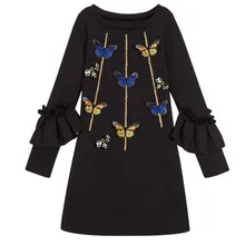 Новинка; Брендовое платье для девочек; платье для школы с монстрами; Детские повседневные дизайнерские платья; элегантное платье принцессы для девочек; одежда в подарок на день рождения