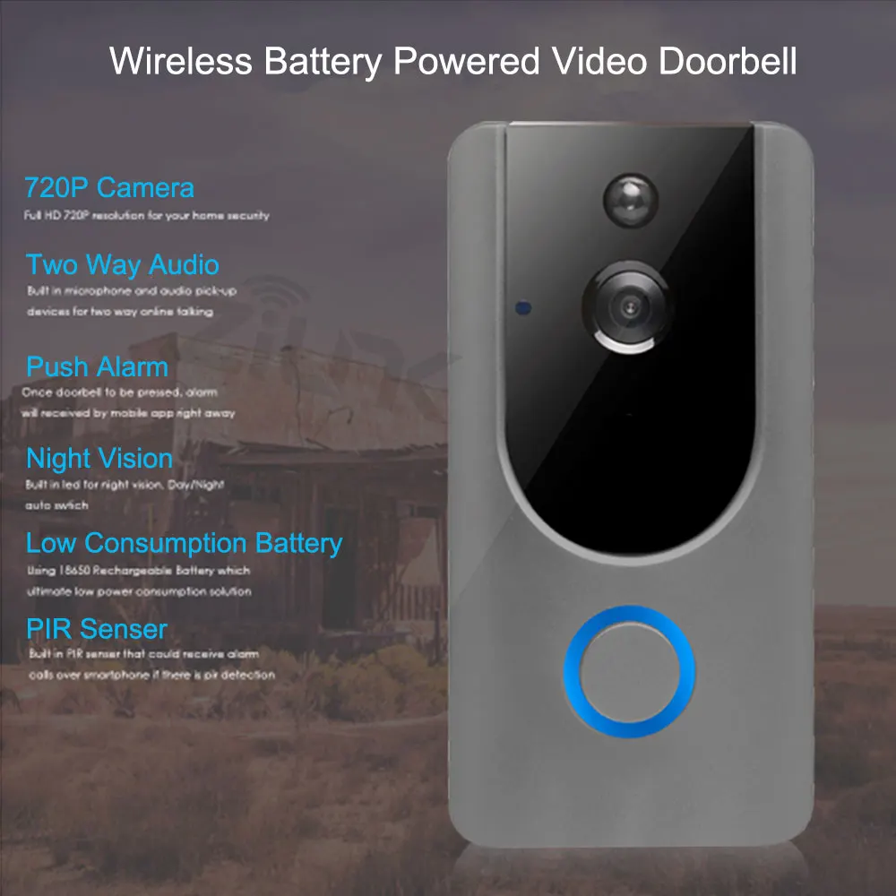 Видеодомофон 720P IP домофон беспроводной Wi Fi дверной звонок камера с датчиком