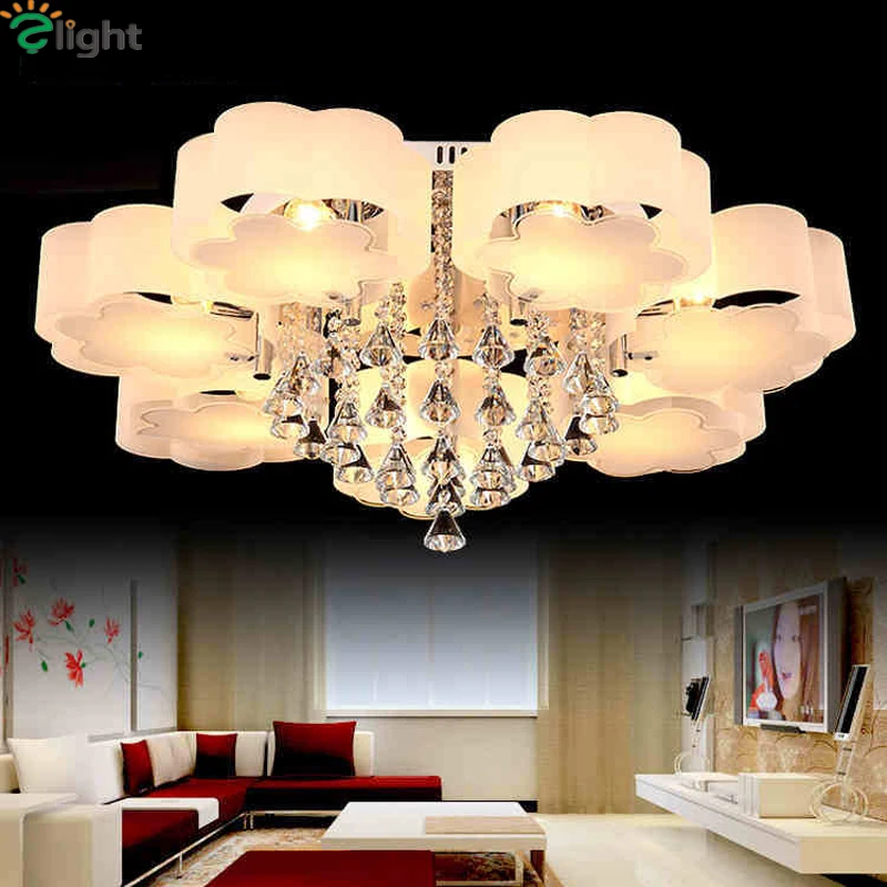 Modern Plum Acrylic Bedroom Led Chandeliers Lighting Lustre Crystal ...