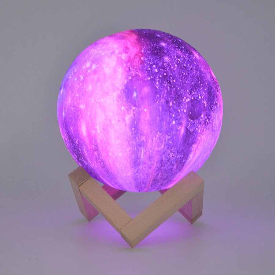3D طباعة مصباح قمري الملونة تغيير ضوء الليل مسة التبديل نوم السرير خزانة ليلة ضوء المنزل الديكور الإبداعية هدية