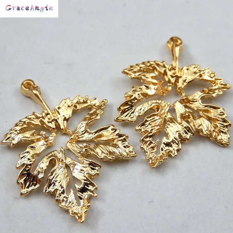 

15PCS Gold Tone Alloy Hollow Leaf Style Pendant Charm DIY Jewelry Making Finding 27*19*2mm 39729