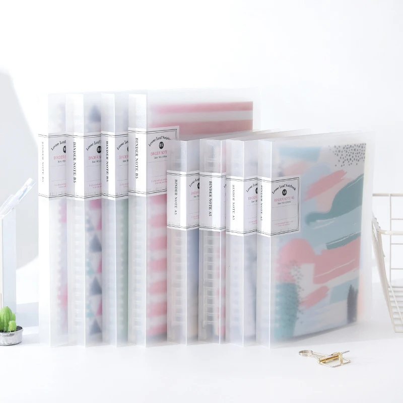 

3 Size B5 A4 A5 45 Sheets Cartoon Loose Leaf Plastic Cover Notebook Diary Notepad Calendar Journal Kids Student Writing Supply