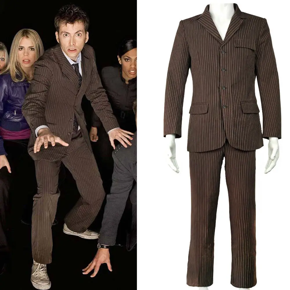 Chi è il Dottor Who Dr Marrone Gessato Affari Vestito Giacca Costume  Cosplay Uomini Halloween Party|cosplay costume men|costume mencosplay  costume - AliExpress