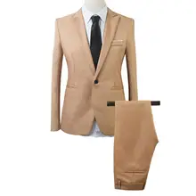 Мужской деловой повседневный костюм свадебный модный топ для отдыха, брюки для вечерние, торжественный случай