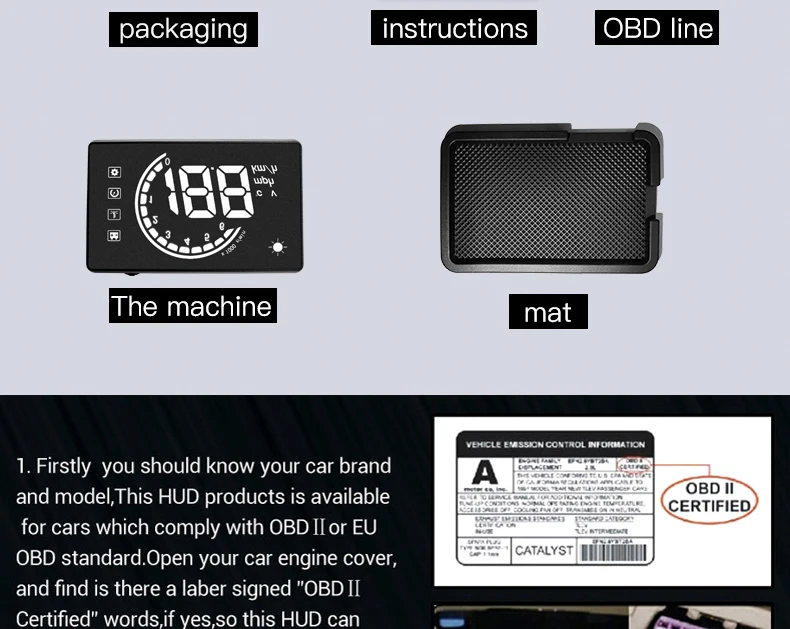 Дисплей на лобовое стекло HUD OBD2 II EOBD проектор на лобовое стекло автомобиля Hud проектор Проекция на лобовое стекло автомобиля 3,8 ''дюймовый дисплей на лобовое стекло