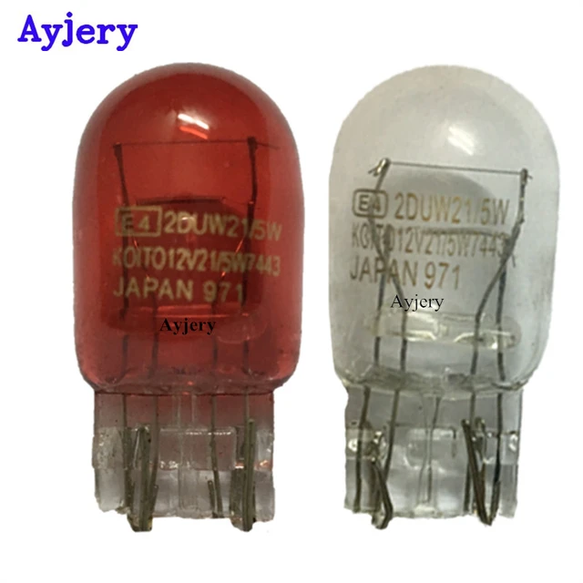 10x Car Lamp 12V 21/5W T20 Japan Bulb Glass Base Lamp Car Koito