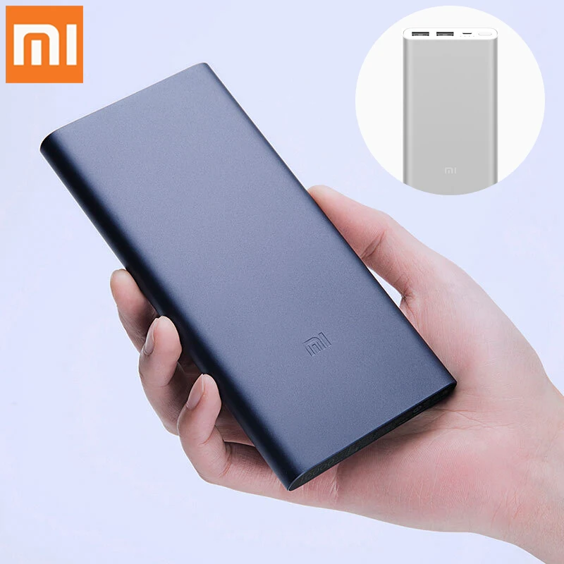 10000mAh Xiaomi Mi Power Bank 2i External Battery Bank 18W Quick Charge Powerbank 10000 PLM09ZM with Dual USB Output for Phone