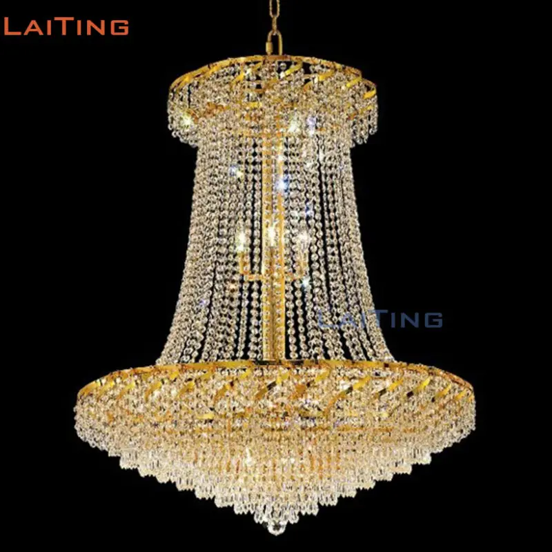 

LAITING Dia 80cm Egypt Dining Room Crystal Chandeliers Gold Lustre De Cristal Illumination Interior Decoration LT-71028