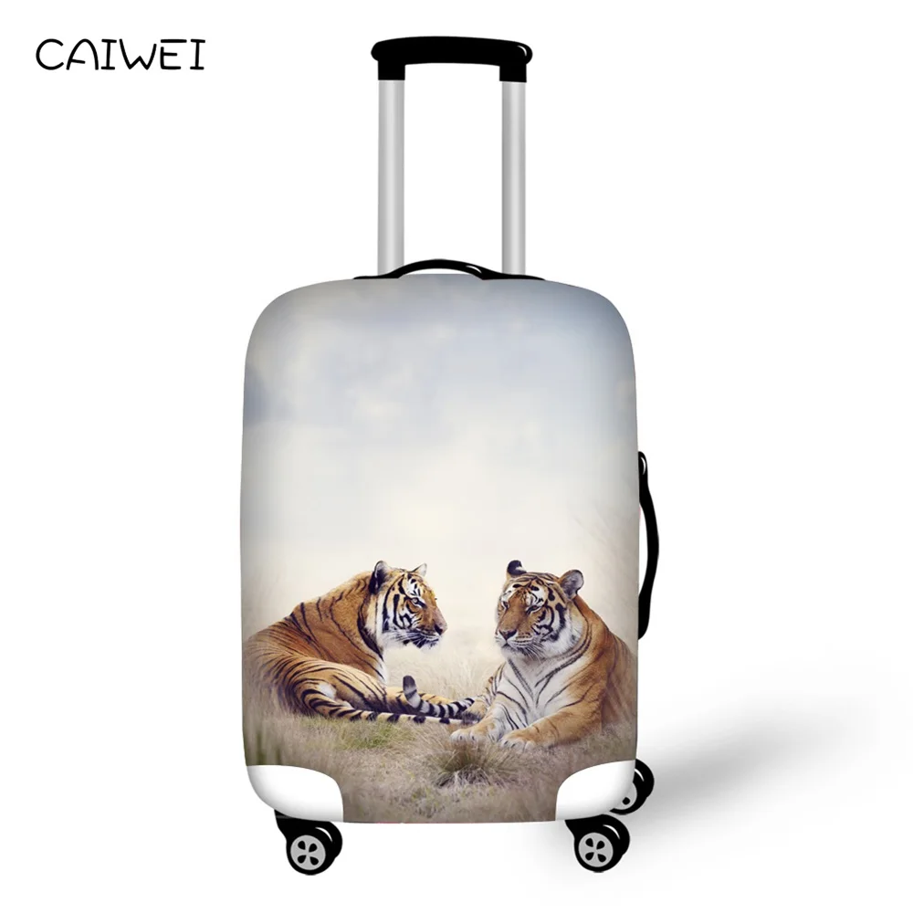 

Thicken Luggage Cover Protective for Suitcase Waterproof Luggage Cover Tiger Printed Zippered Elastic Rain Cover dustproof