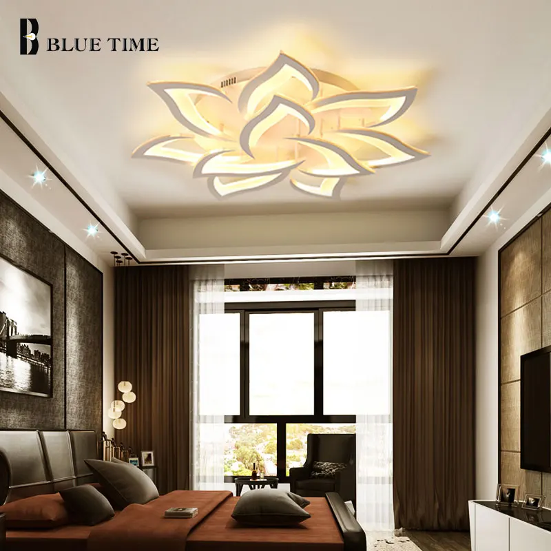 

White Finished Modern Led Chandelier Lighting For Living Room Bedroom Dining Room Fashion Home LED Chandelier Lamps AC 220V 110V
