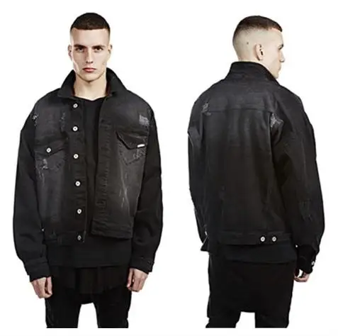 Hip hop hombres chaqueta vaquera clothing primavera verano